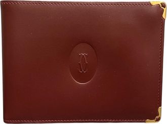 Cartier Bordeaux Leather Bill Wallet (Bi-Fold) (Pre-Owned)