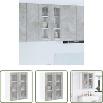 vidaXL vidaXL Armadio in legno - Armadio pensile con porta Grigio cemento 60 x 31 x 80 cm