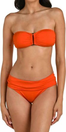 La Blanca Island Goddess Bandeau Bikini Top In Tangelo