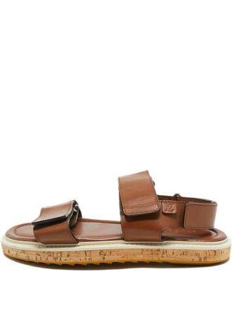 Louis Vuitton calf leather strap sandal - Brown