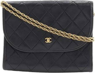 Chanel Pre-owned Leather chanel-bags - Dames - Vintage Schoudertas - Zwart - ONE Size - Leer - Vintage