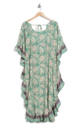 La Fiorentina Sara Kaftan Dress in Green/Nude at Nordstrom Rack, Size X-Large