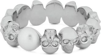 Alexander McQueen Anello con teschio - Argento