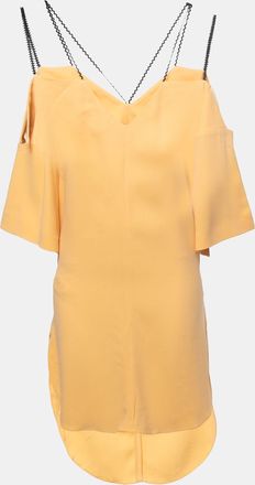 Roland Mouret Orange Peach Tie Up Waist Short Dress