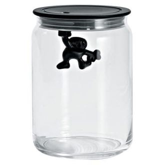 Alessi Airtight jar Gianni - Black - Thermoplastic resin - Designer Mattia Di Rosa