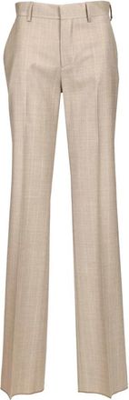 Sartoria Latorre Rechte Broek - Dames - Straight fit broeken - Beige - XS - Leer - Broeken