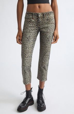 R13 Boy Straight Ankle Jeans in Classic Cheetah Brown at Nordstrom, Size 27