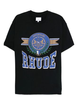 Rhude crest-print cotton T-shirt - Black