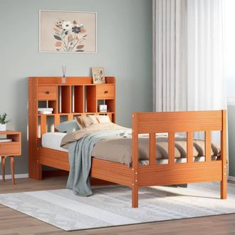 Berkfield Home Bed Frame without Mattress Wax Brown 75x190 cm Small Single Solid Wood Pine