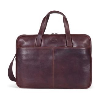 Howard London Laptop Bag Oscar - Heren - Tassen - Bruin - Maat: ONE Size Leer
