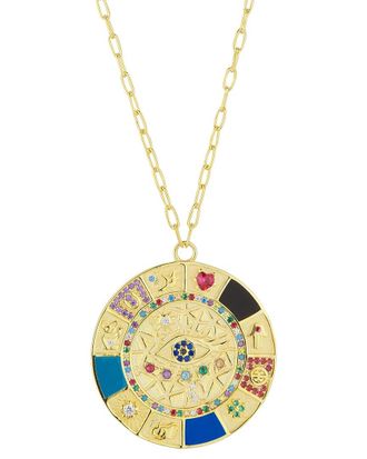 Sphera Milano Dnu 0 Units Sold Sphera Milano 14K Over Silver Cz Evil Eye Medallion Necklace