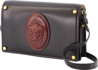 Versace Womens Medusa Emblem Lambskin Wallet Black