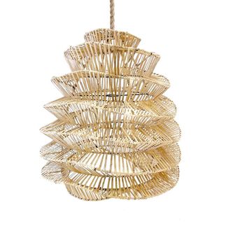 Bazar Bizar L&aacute;mpara colgante de rat&aacute;n en marr&oacute;n 55x55x55 cm