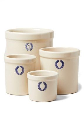 Farmhouse Pottery 2-Quart Laurel Glazed Stoneware Crock in Beige at Nordstrom