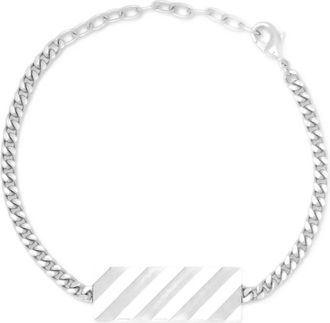 Off-white Bracciale con incisione diagonale - Argento