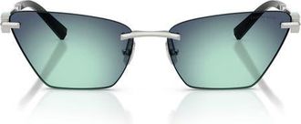 Tiffany & Co. 61mm Gradient Butterfly Sunglasses in Silver /Azure Radial Blue at Nordstrom