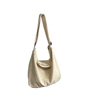 Generic Womens Shoulder Bag Large Canvas Crossbody Bags For Women Cotton Cloth Fashion(White B)