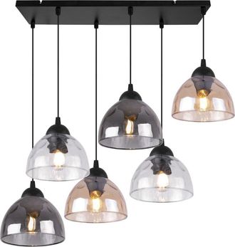 OEM L&aacute;mpara Colgante Venecia 6 Pantallas Planas Mixtas E27