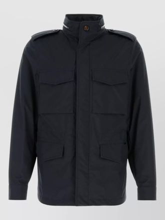 Moorer denver polyester jacket high collar epaulettes