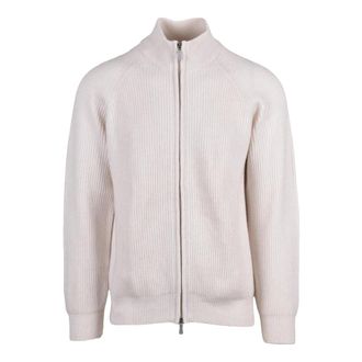 Eleventy Pullover met rits - Heren - Truien - Wit - Maat: XL Kasjmier