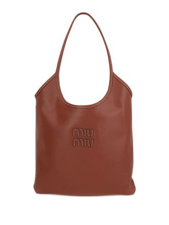 Miu Miu Borsa tote con applicazione - Marrone