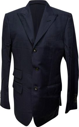 Tom Ford Pinstripe Suit in Navy Blue Wool