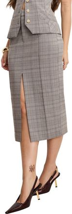 Good American Plaid Midi Skirt in Glen Plaid001 at Nordstrom Rack, Size 14
