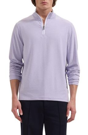 Bugatchi M&eacute;lange Quarter Zip Pullover in Lavender at Nordstrom, Size Xxx-Large