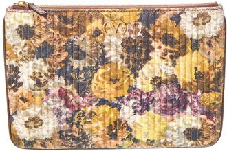 Valentino Vlogo Signature Quilted Canvas Pouch