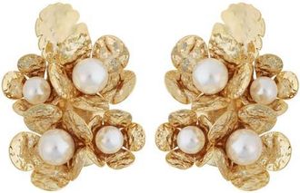 Panacea Faux Pearl Flower Cluster Earrings in White at Nordstrom