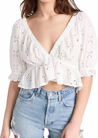 Free People Gardenia Flutter Top In Optic White