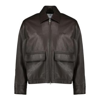 Courr&egrave;ges 2-Pocket Leren Jas - Heren - Leren en Su&egrave;de Jassen - Bruin - L - Leer - Jassen
