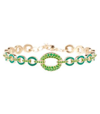 Nadine Aysoy Catena 18kt gold bracelet with emeralds