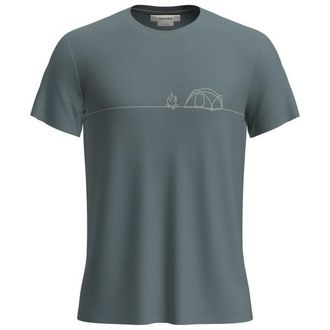 Icebreaker Merino Core S/S Tee Single Line Camp Funktionsshirt f&uuml;r Herren | grau