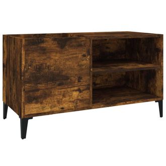 vidaXL Vidaxl - Mueble Discos Madera Contrachapada Roble Ahumado 84,5x38x48 Cm