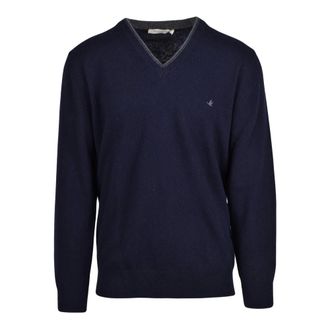 Brooksfield V-hals trui - Heren - Truien - Blauw - Maat: 2XL Wol