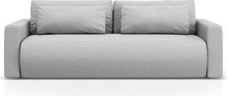 Cosmopolitan Design Sof&aacute; cama con ba&uacute;l 3 plazas de tejido estructural gris claro