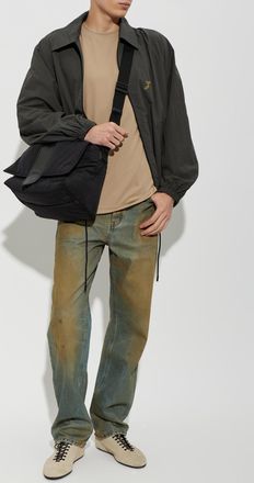 Jacquemus Lightweight Jacket With Embroidered Logo, Mens, Grey