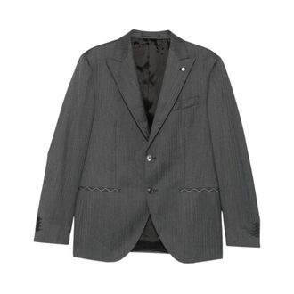 Luigi Bianchi Mantova Traje de Lana Espiga - Suits - Hombre - Gris - 2XL