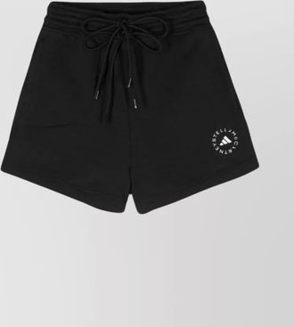 adidas by Stella McCartney logo organic cotton thigh-length shorts
