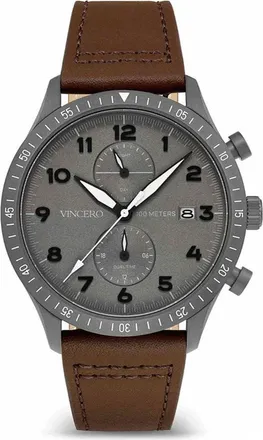 Vincero Altitude Chronograph Fabric Strap Watch, 43mm in Gunmetal/walnut at Nordstrom