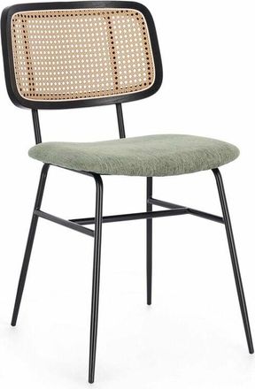 BIZZOTTO Sedia Glenna con struttura in acciaio verniciata a polvere epossidica, per arredo interno 45 x 59 x h 80,5 cm -Verde / Confezione da 2 pezzi