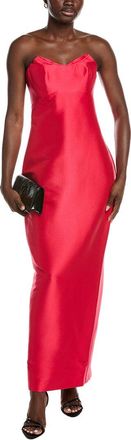 Badgley Mischka Fold Top Strapless Gown