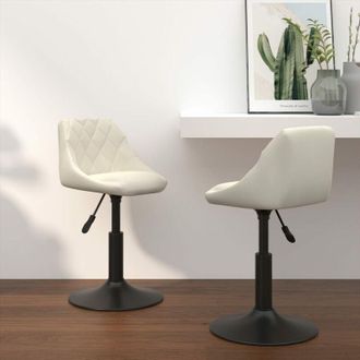 vidaXL Sillas de comedor giratorias 2 uds terciopelo crema vidaXL