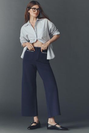 Maeve The Colette Crop Whipstich Sweater Pants by Maeve