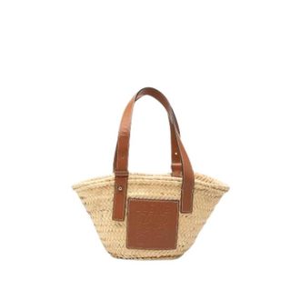 Loewe Pre-owned Raffia Tote Bag - Dames - Vintage Shopper - Beige - ONE Size - Leer - Vintage