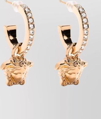 Versace crystal-embellished hoop earrings