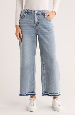 Seven 7 Featherweight Release Hem Crop Wide Leg Jeans in Hustle at Nordstrom Rack, Size 14