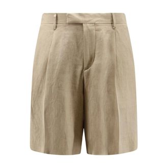 Lardini Paaramis Pleated Shorts - male - Lardini - Casual Shorts - Beige - L - Shorts