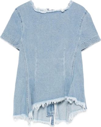 Marques Almeida Top con orlo sfrangiato - Blu
